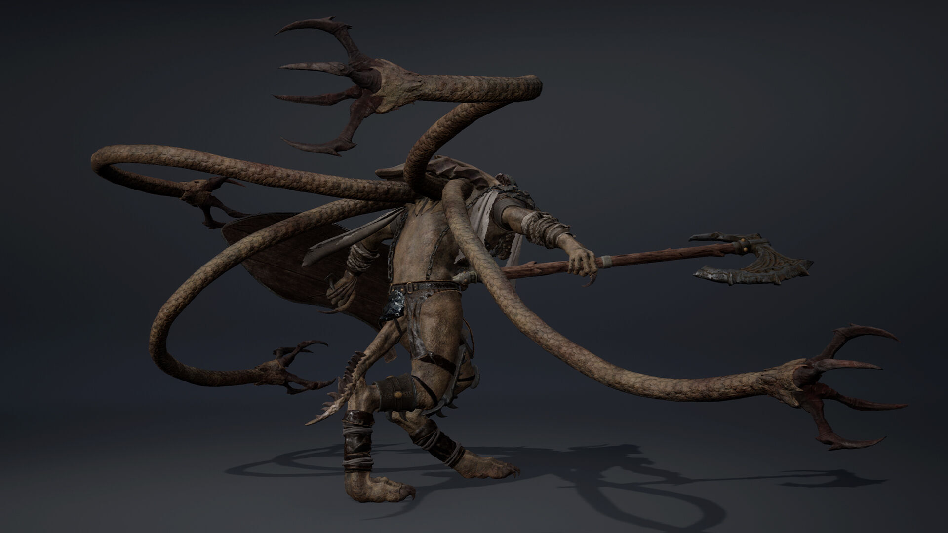 Ghost Brutal Tentacle Low-poly 3D model_17