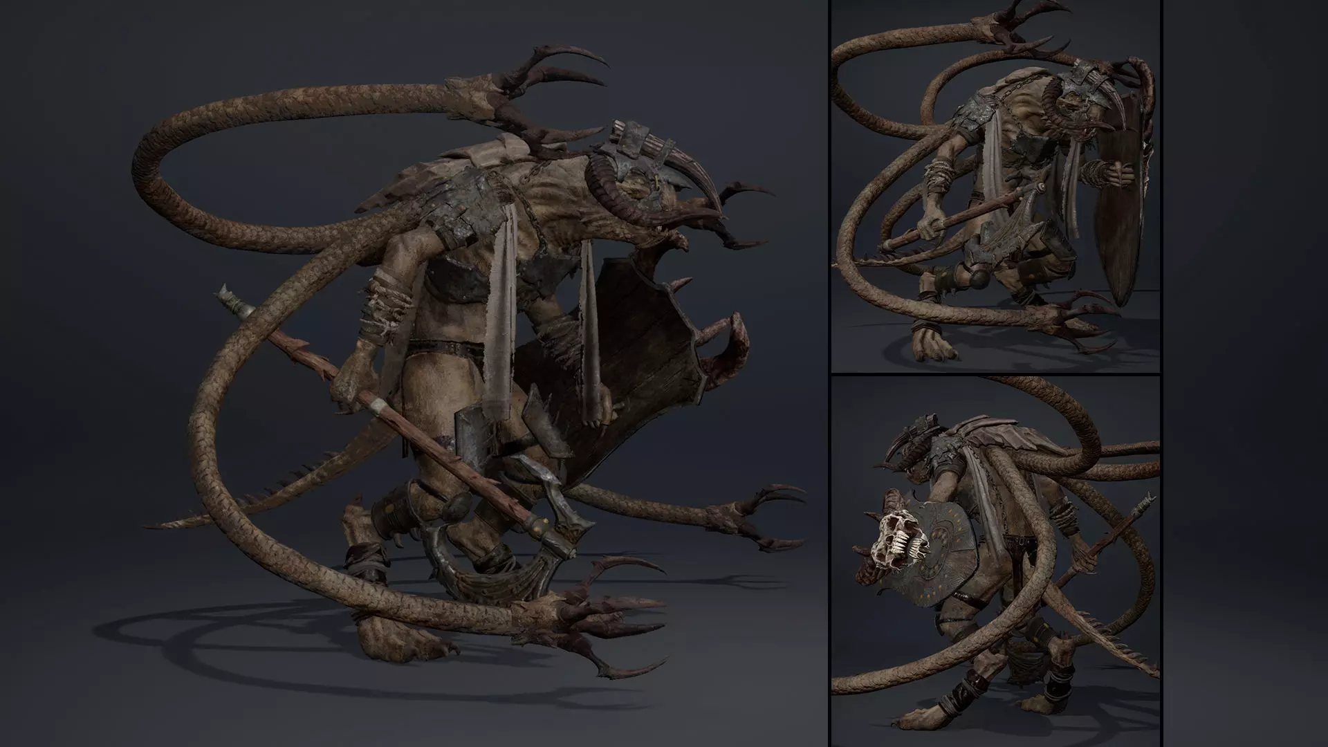 Ghost Brutal Tentacle Low-poly 3D model_0