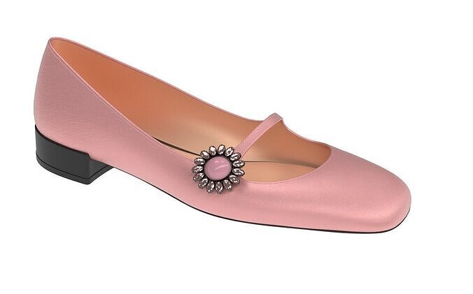 Elegant Pink Women Shoe  Low-poly 3D model