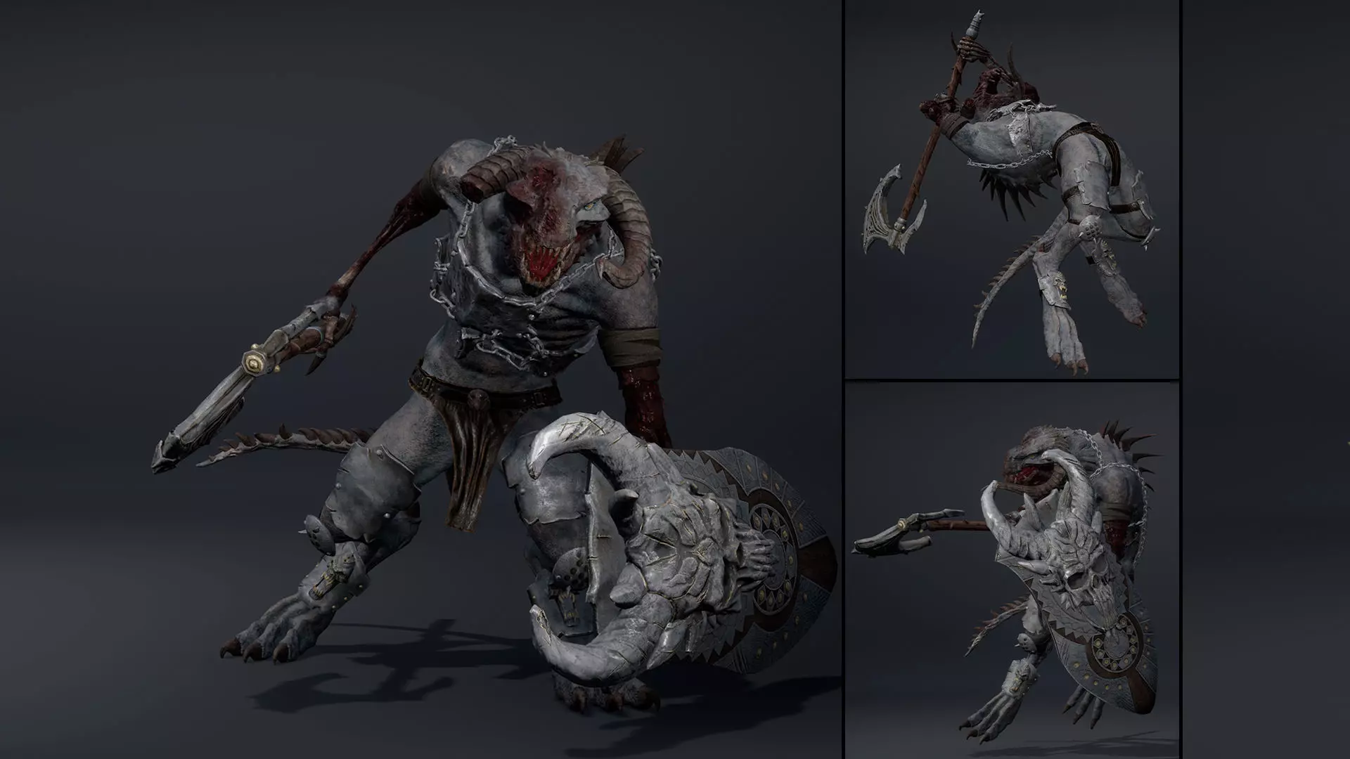 Ghost Brutal Damaged Low-poly 3D model