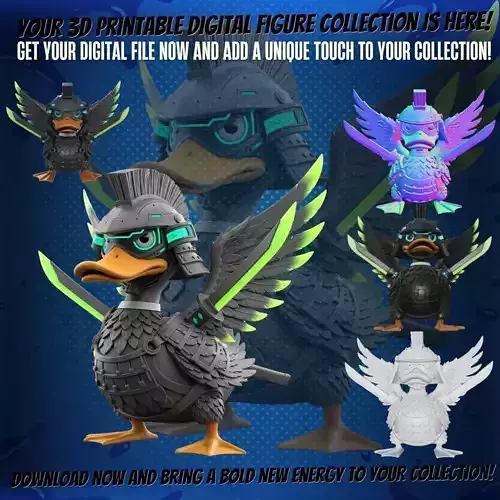 Cyber Samurai Duck Figure