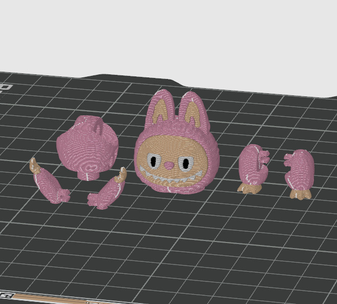 Labubu keychain 3D print model_5