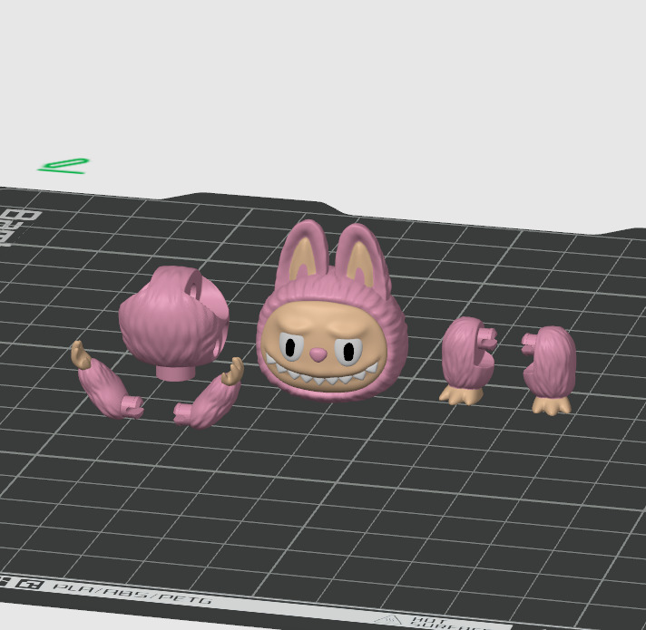 Labubu keychain 3D print model_4