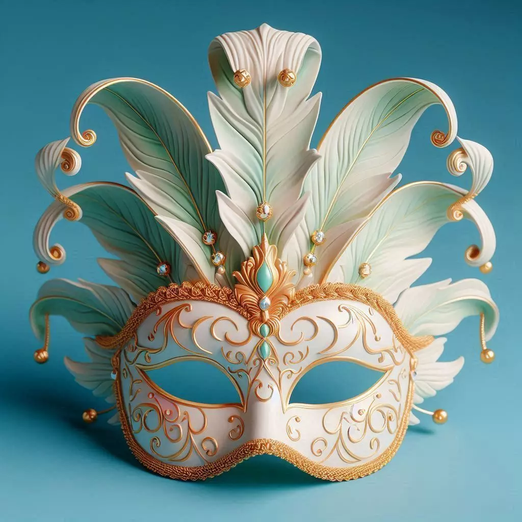 633 Venetian Carnival Mask Color 3D Model 3D print model_0