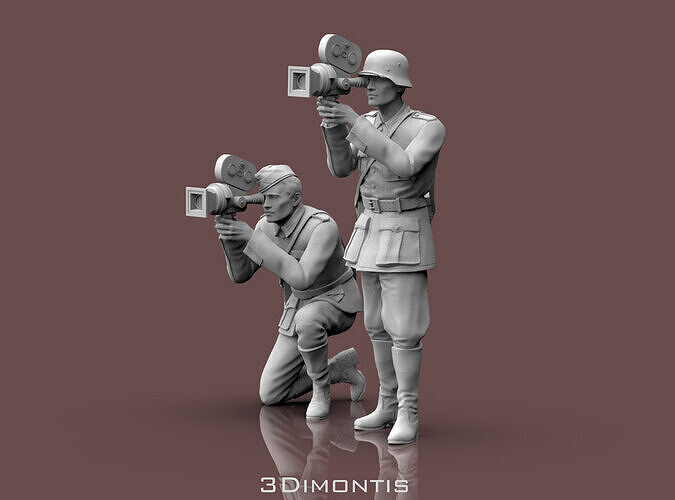 German soldiers Crew and Granatwerfer 42 3D print model