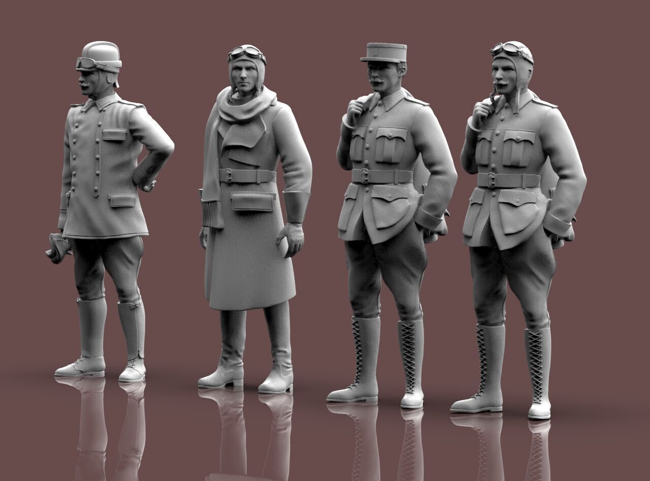 Pilots WW1 3D print model_9