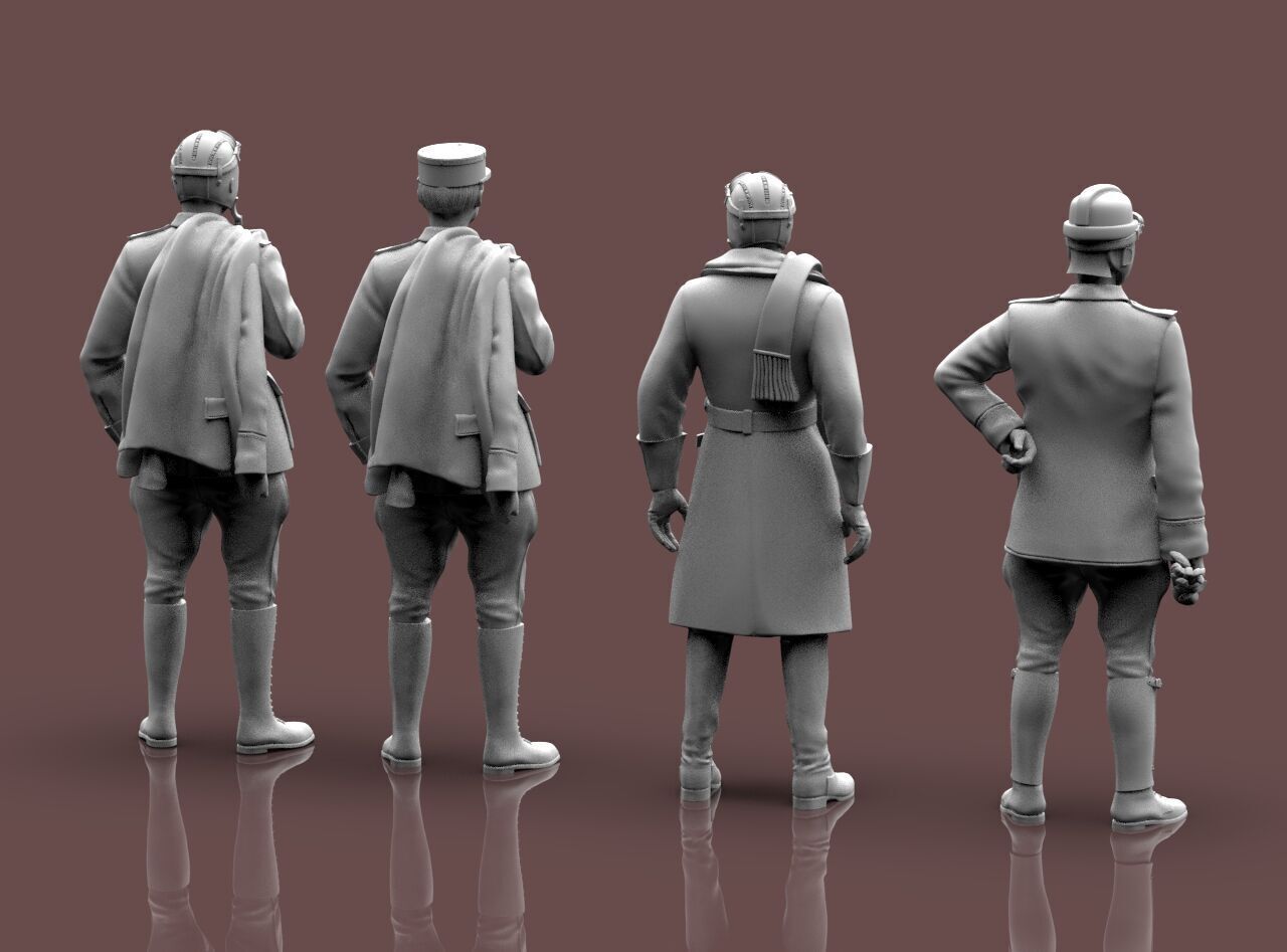 Pilots WW1 3D print model_14