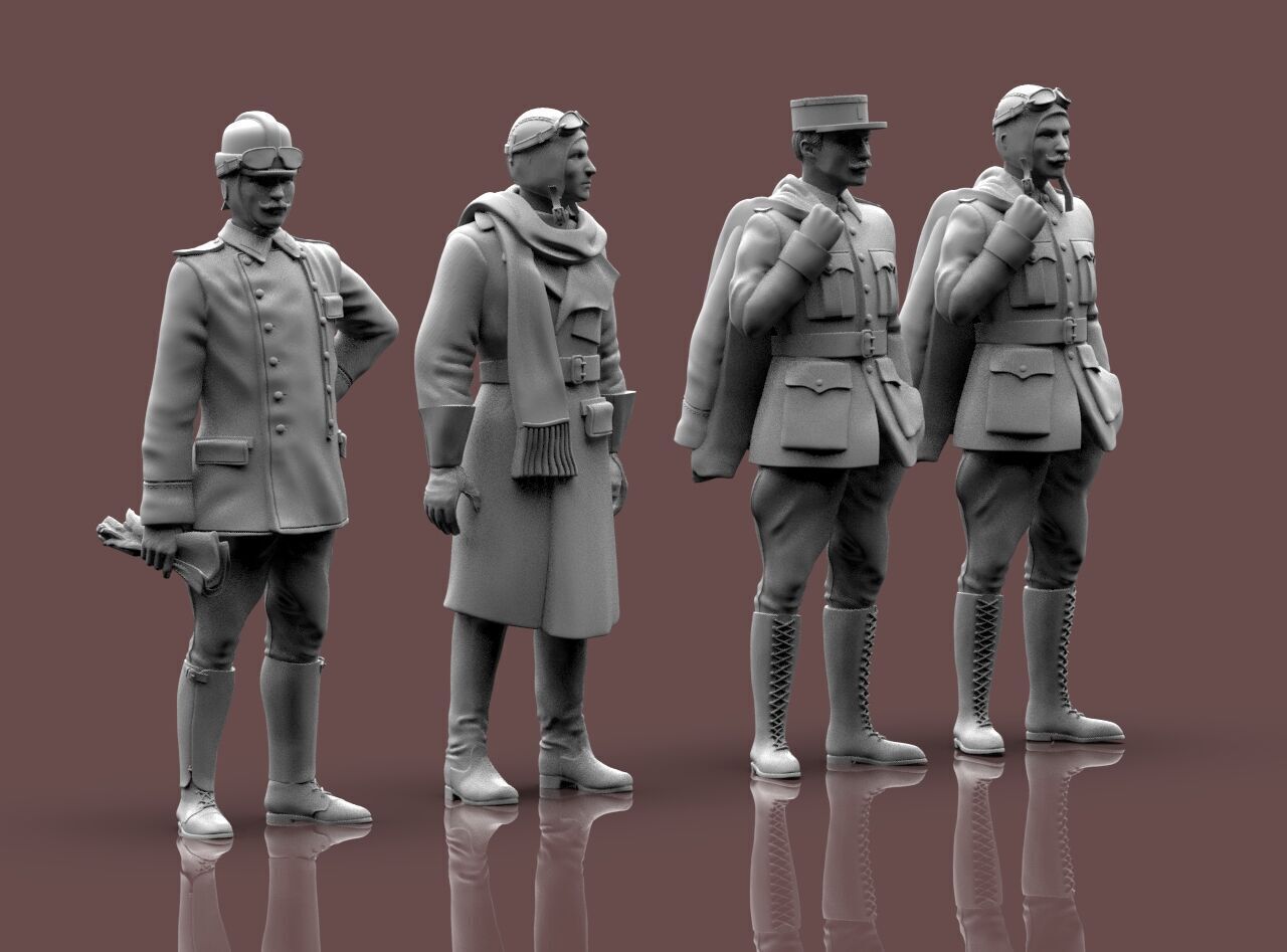 Pilots WW1 3D print model_2