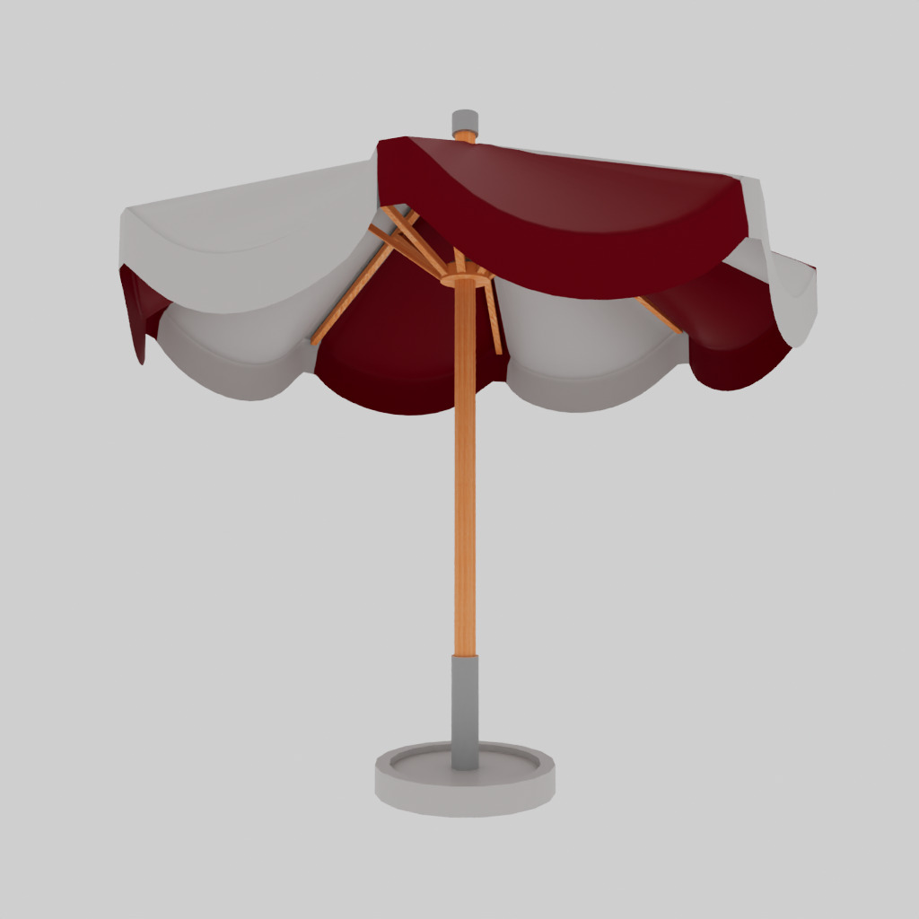 Umbrella Low-poly 3D model_2