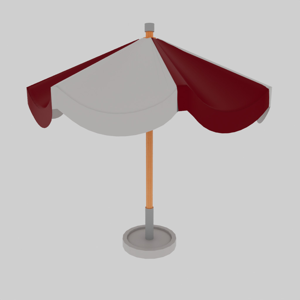 Umbrella Low-poly 3D model_1