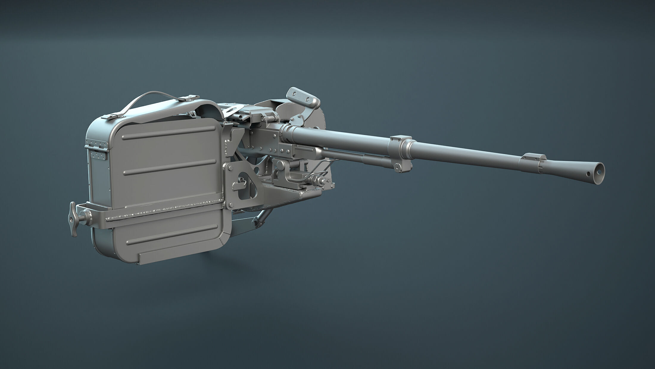 PKT Machine Gun with Tank Turret 3D model_4
