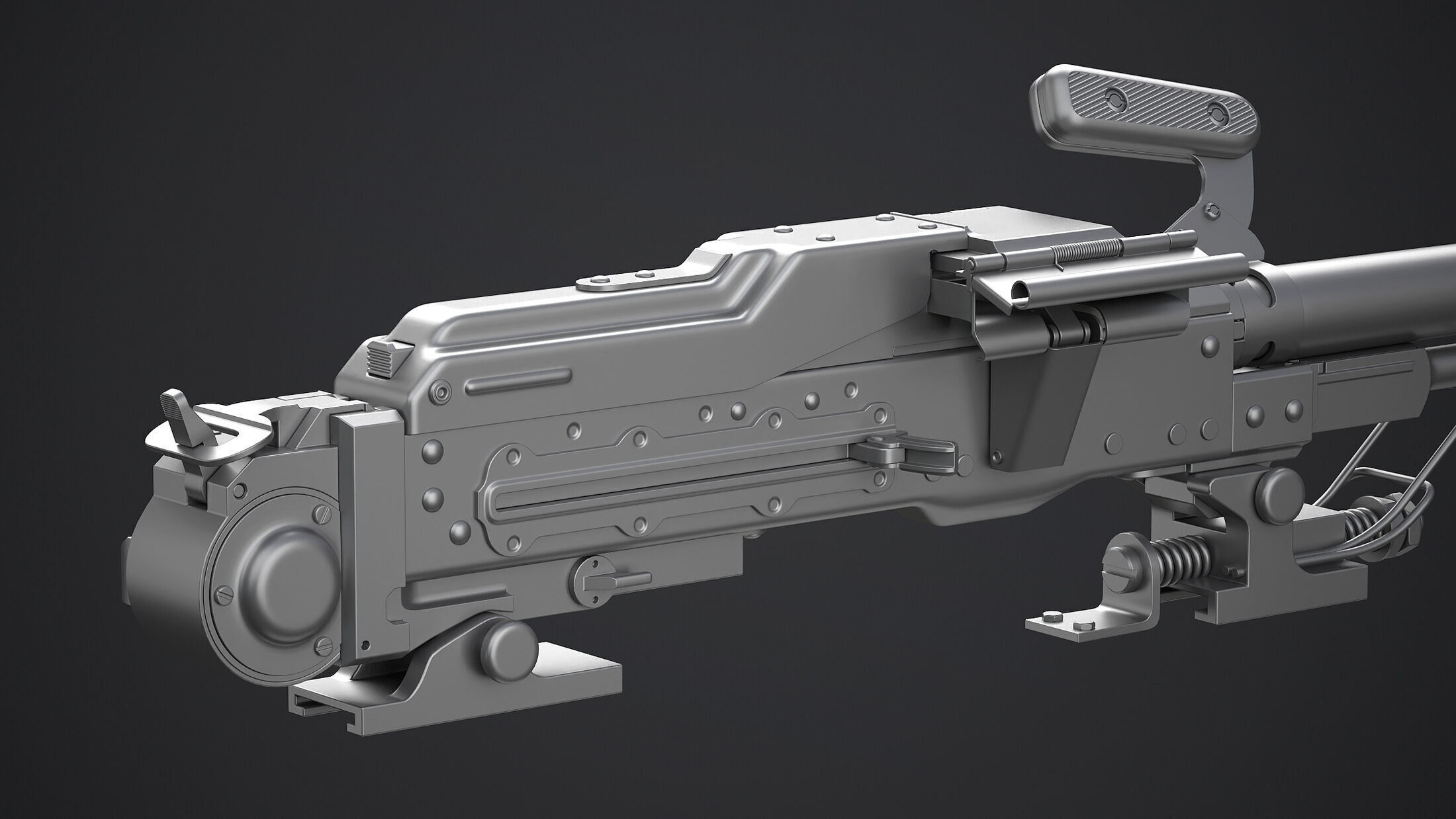 PKT Machine Gun with Tank Turret 3D model_8