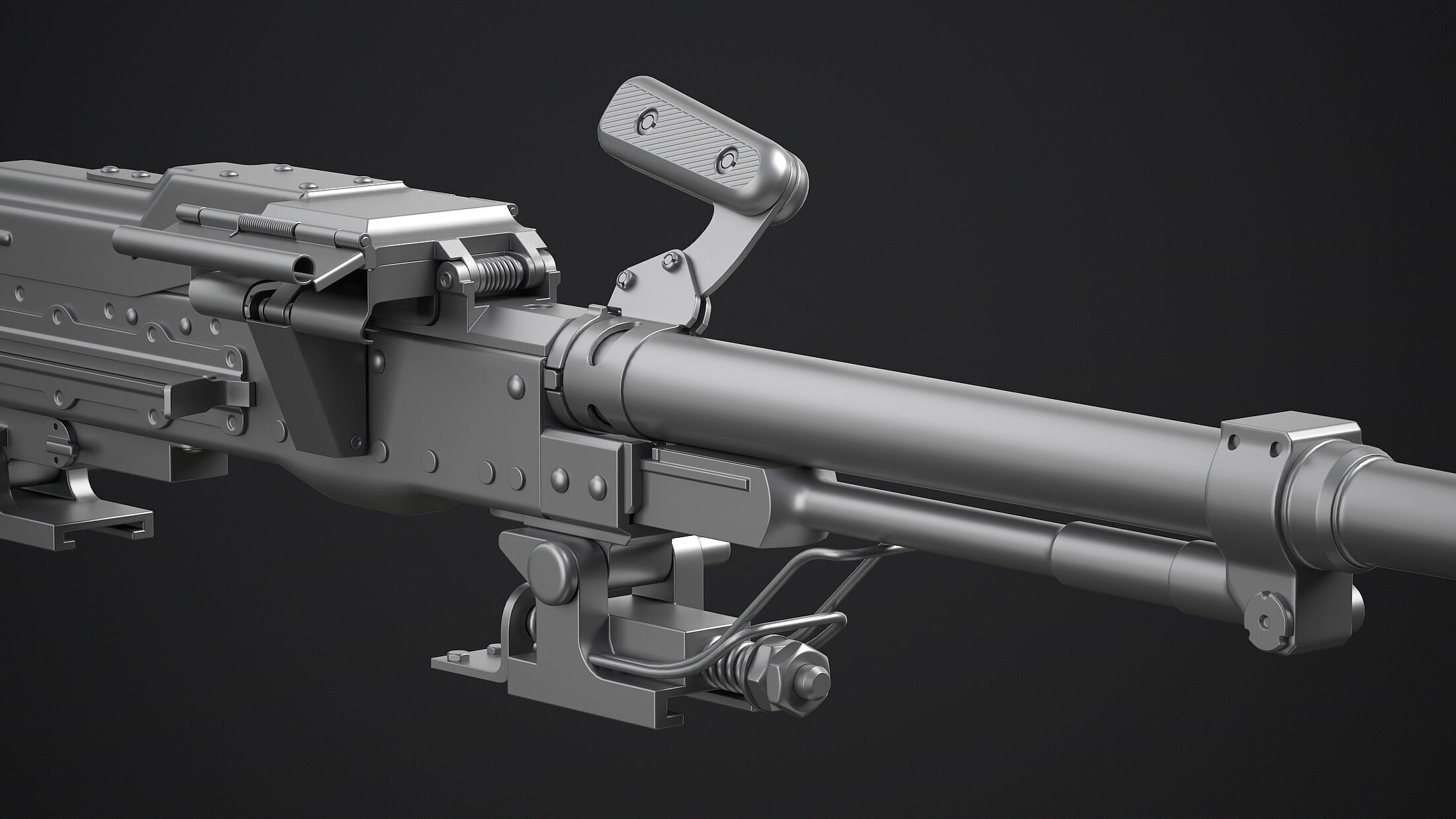 PKT Machine Gun with Tank Turret 3D model_7