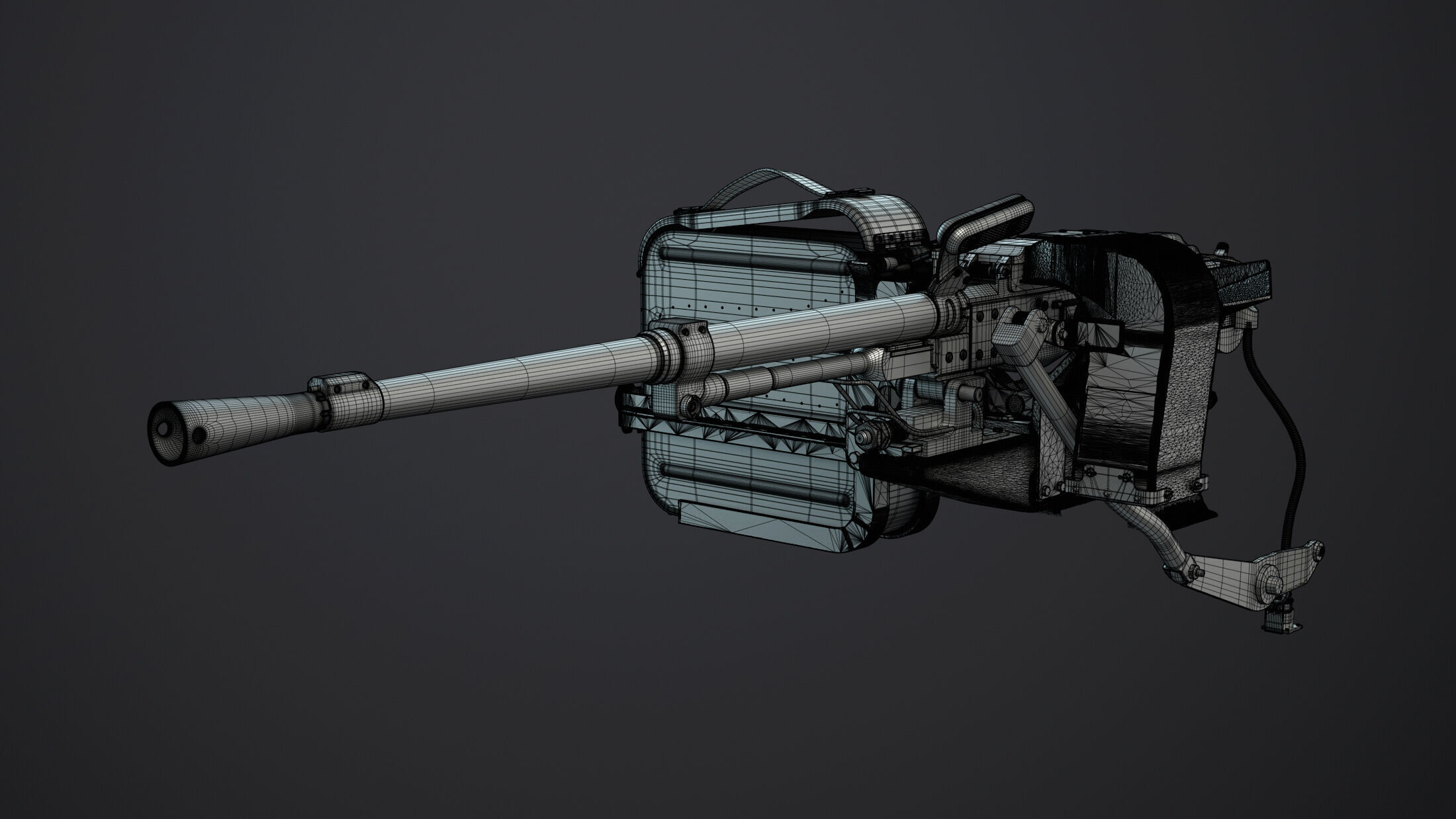 PKT Machine Gun with Tank Turret 3D model_10
