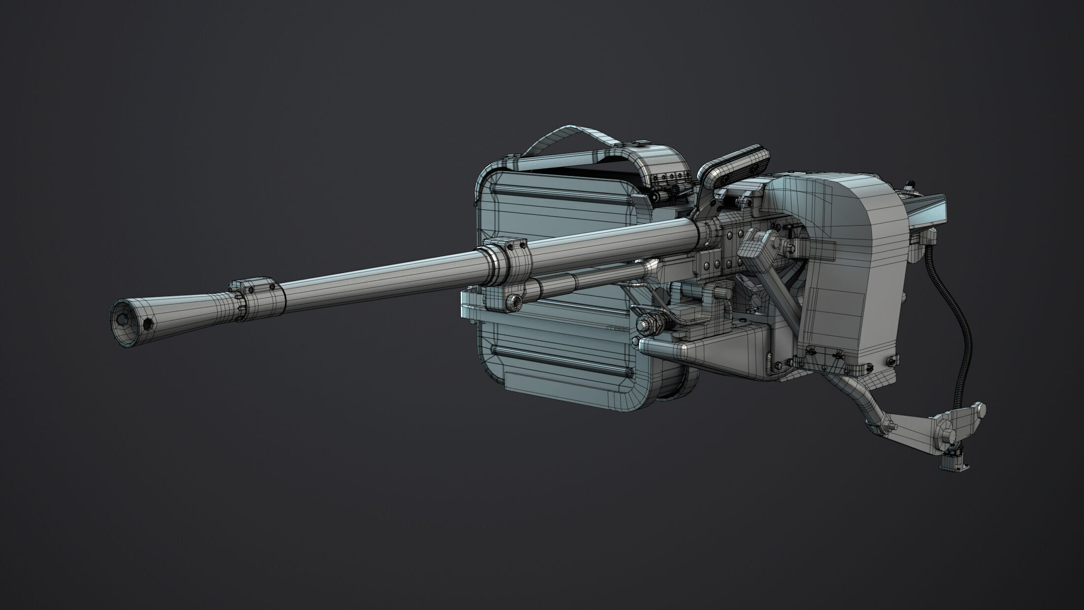 PKT Machine Gun with Tank Turret 3D model_9