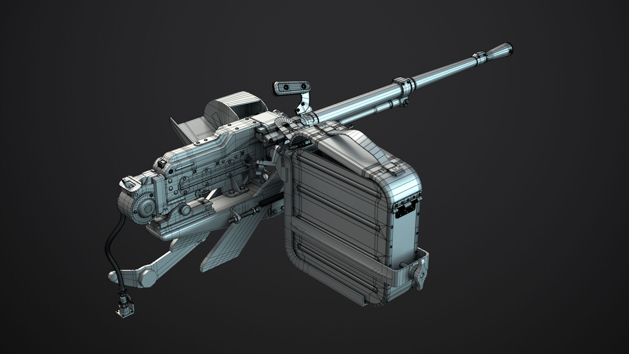 PKT Machine Gun with Tank Turret 3D model_11