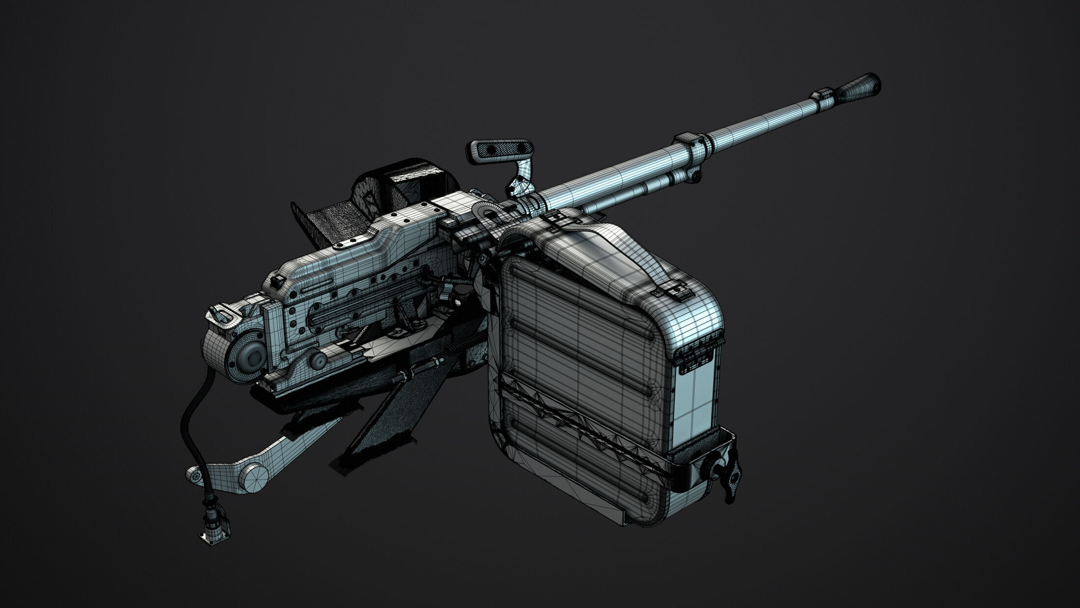 PKT Machine Gun with Tank Turret 3D model_12