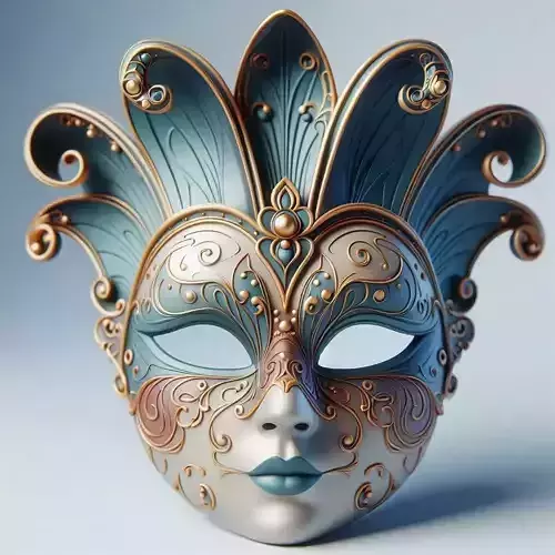 634   Venetian  Carnival  Mask     Color   3D Model 3D print model