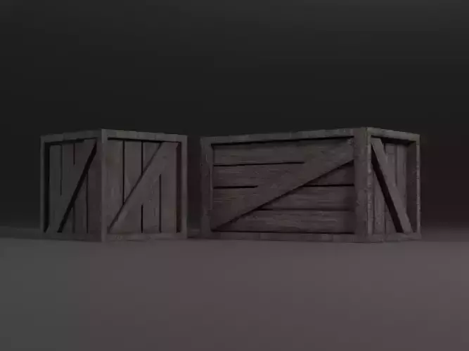 Wooden Medieval Crates Low Poly