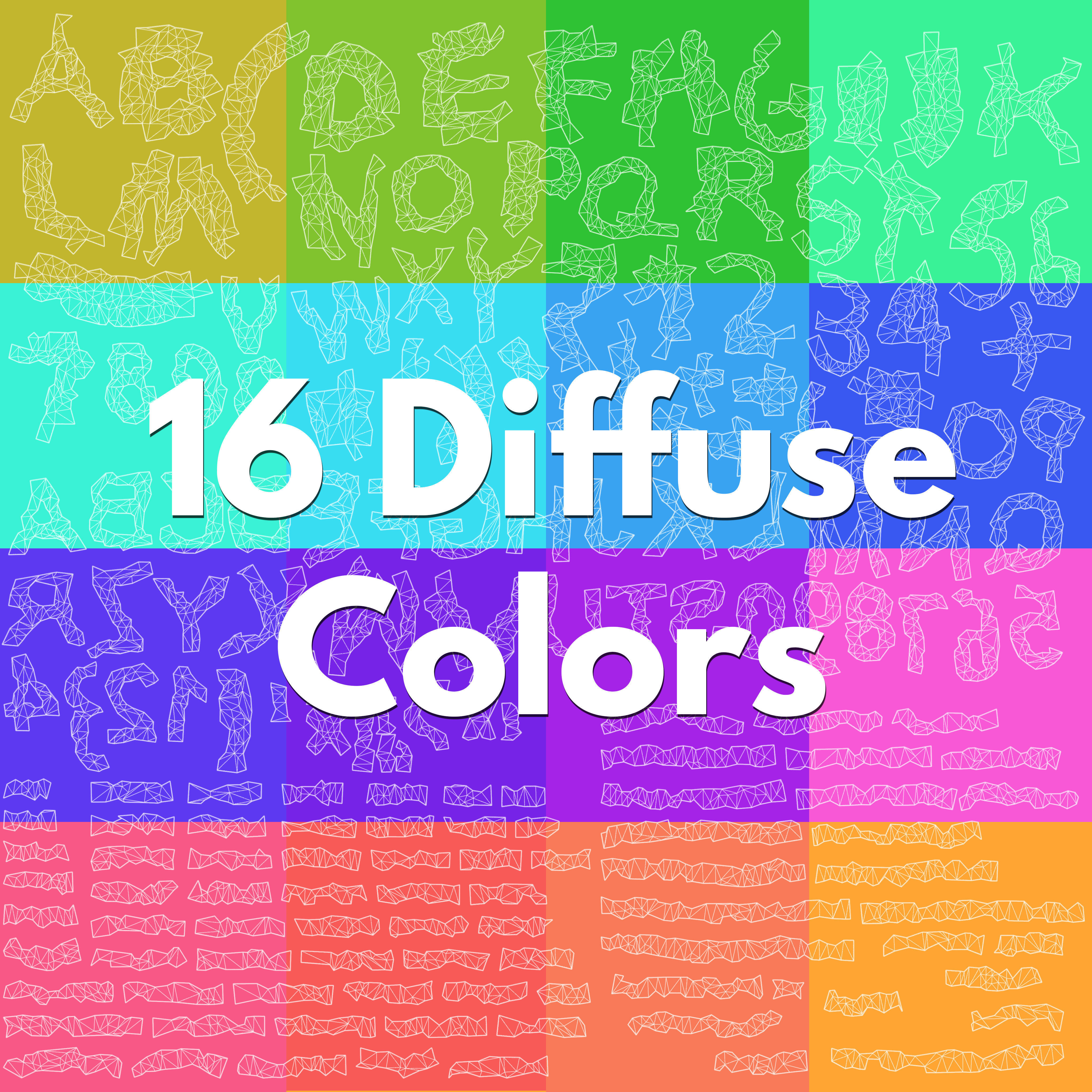 Alphabet and numbers Low-poly 3D model_6