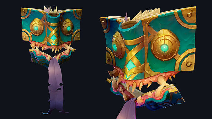 Stylized Creature Book PBR 3D model Low-poly 3D model