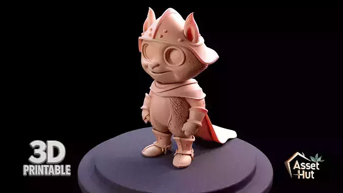 Stylized Cat Warrior Miniature