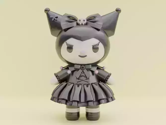 Kuromi in Gothic Lolita Dress Lowpoly