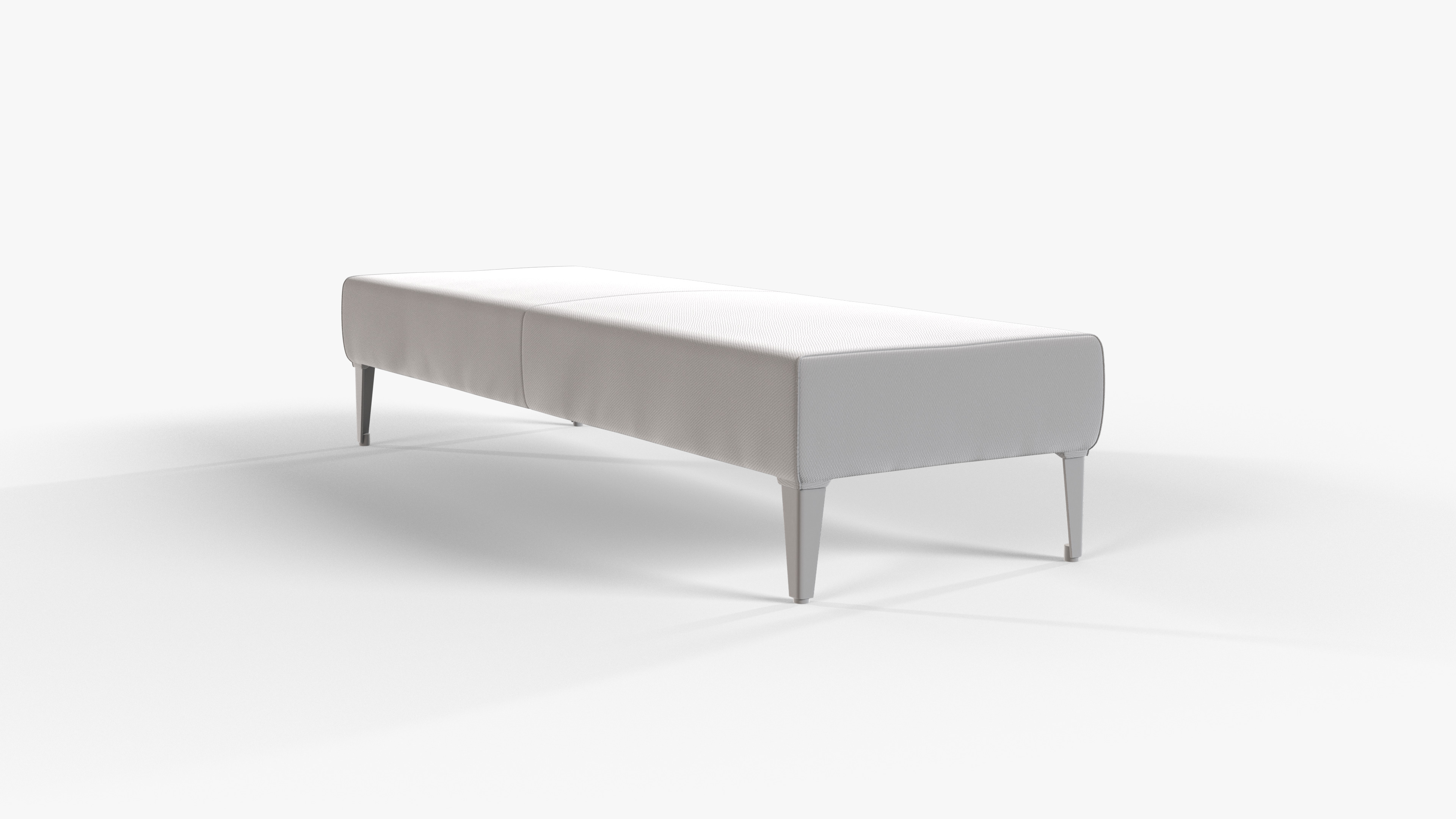Bench Textile White Low-poly 3D model_7