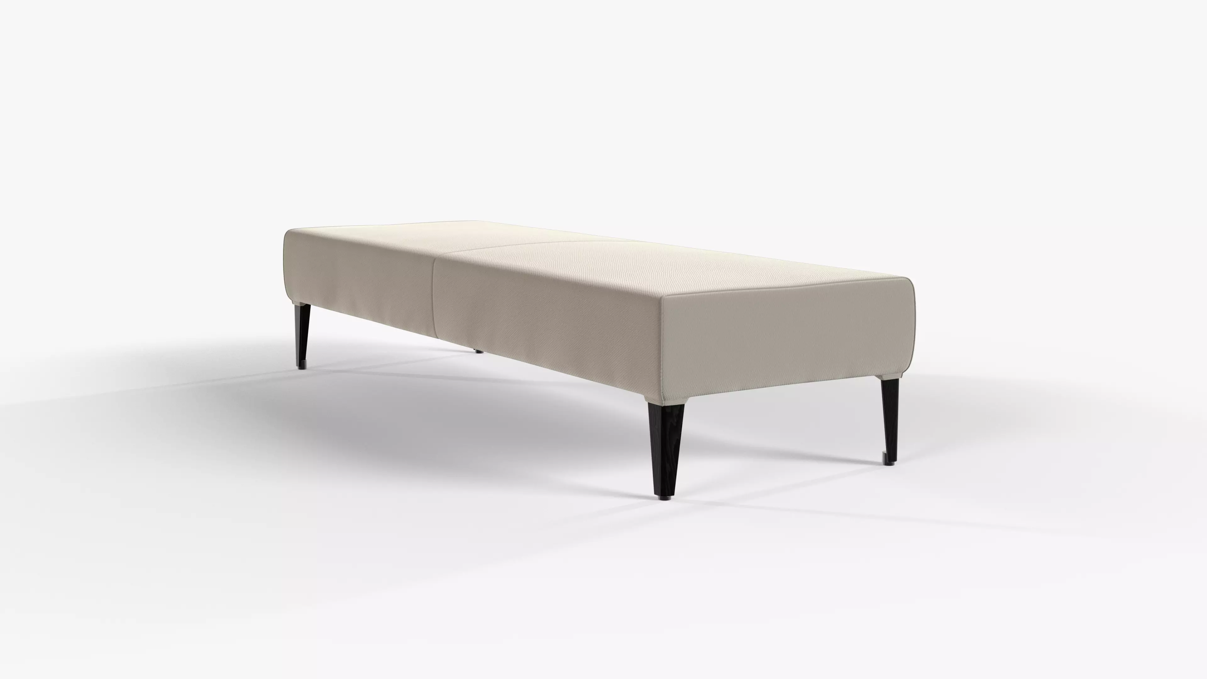 Bench Textile White Low-poly 3D model_0