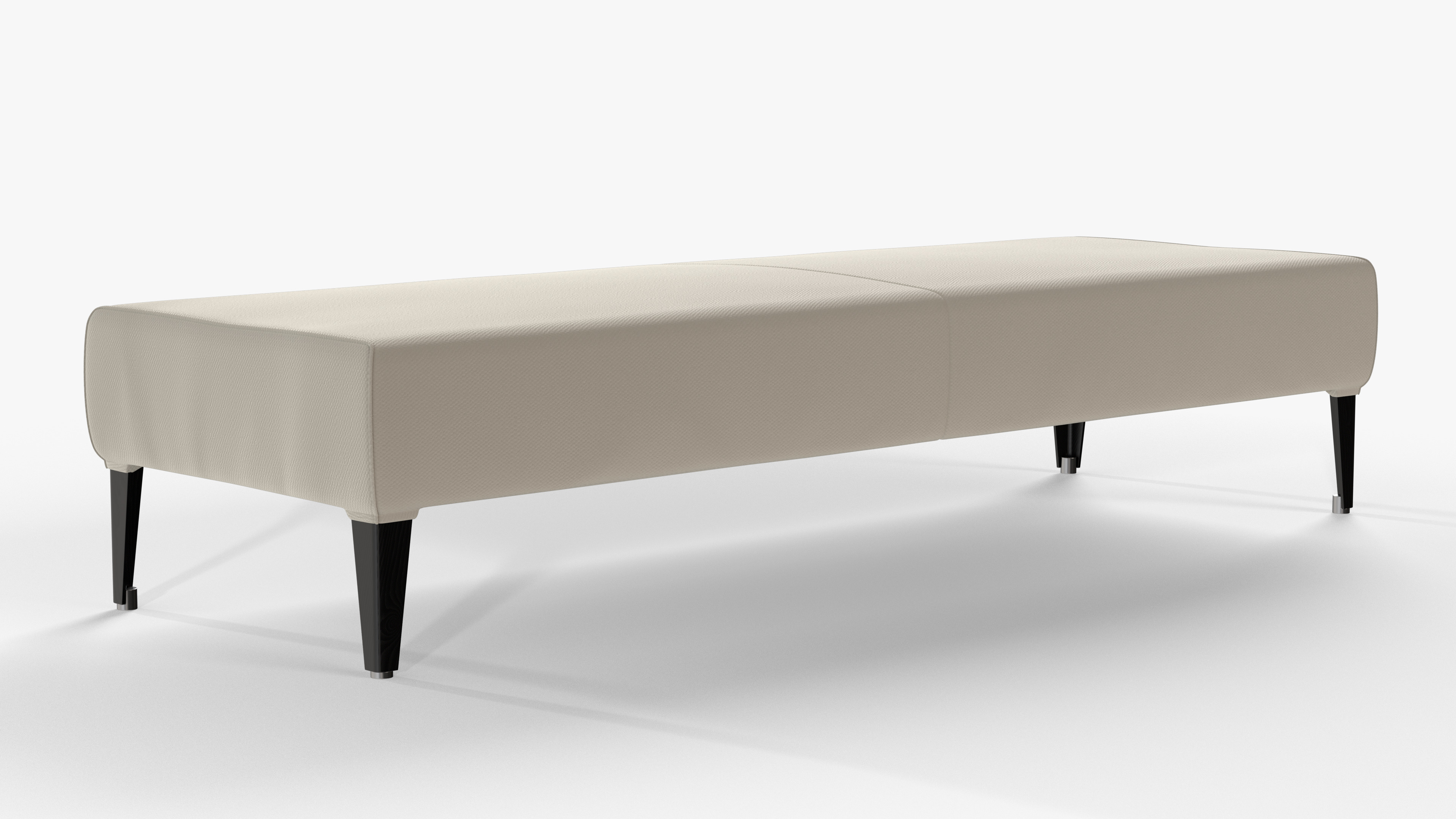 Bench Textile White Low-poly 3D model_4