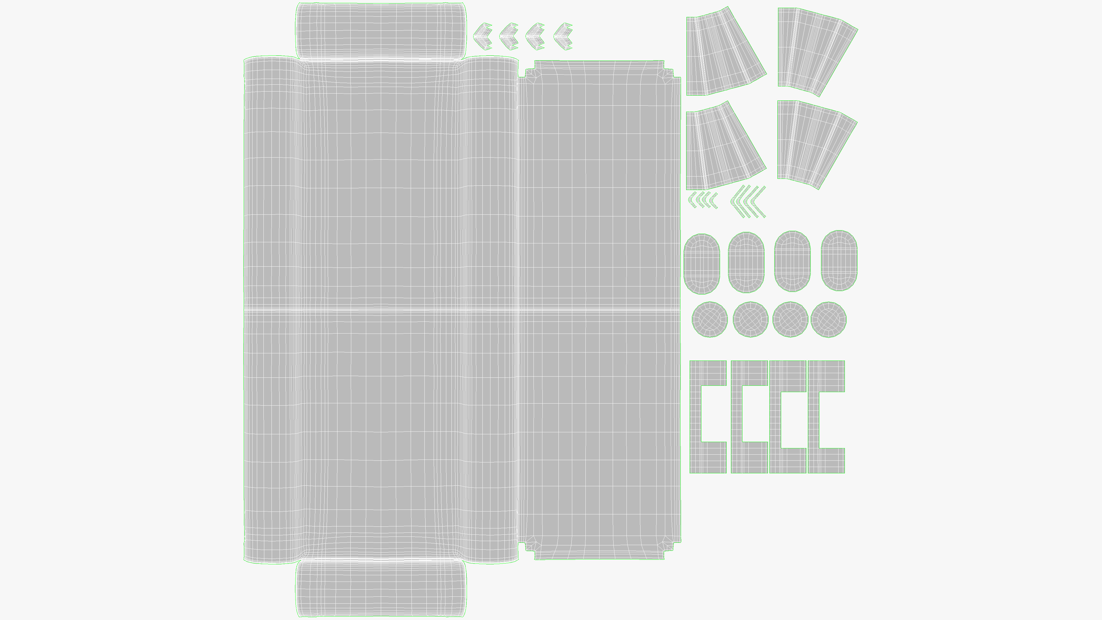 Bench Textile White Low-poly 3D model_9