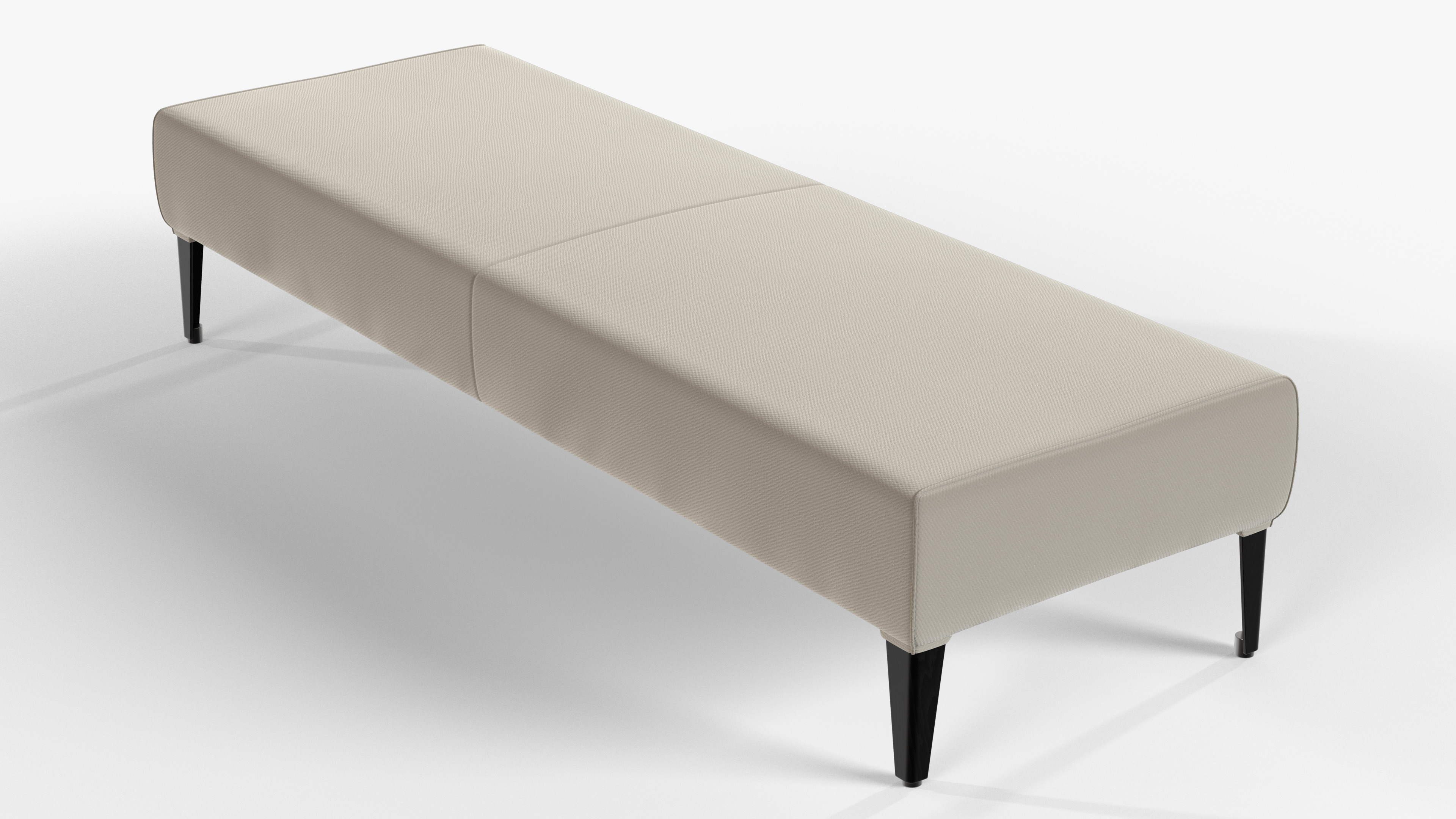 Bench Textile White Low-poly 3D model_5