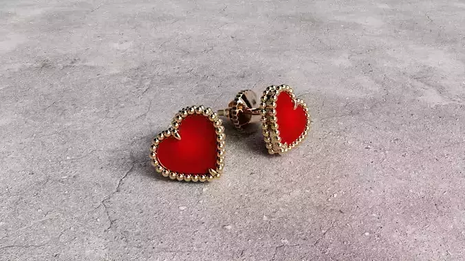 Van Cleef Heart Earrings