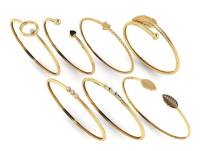 Delicate and lightweight bracelet collection 3D print model