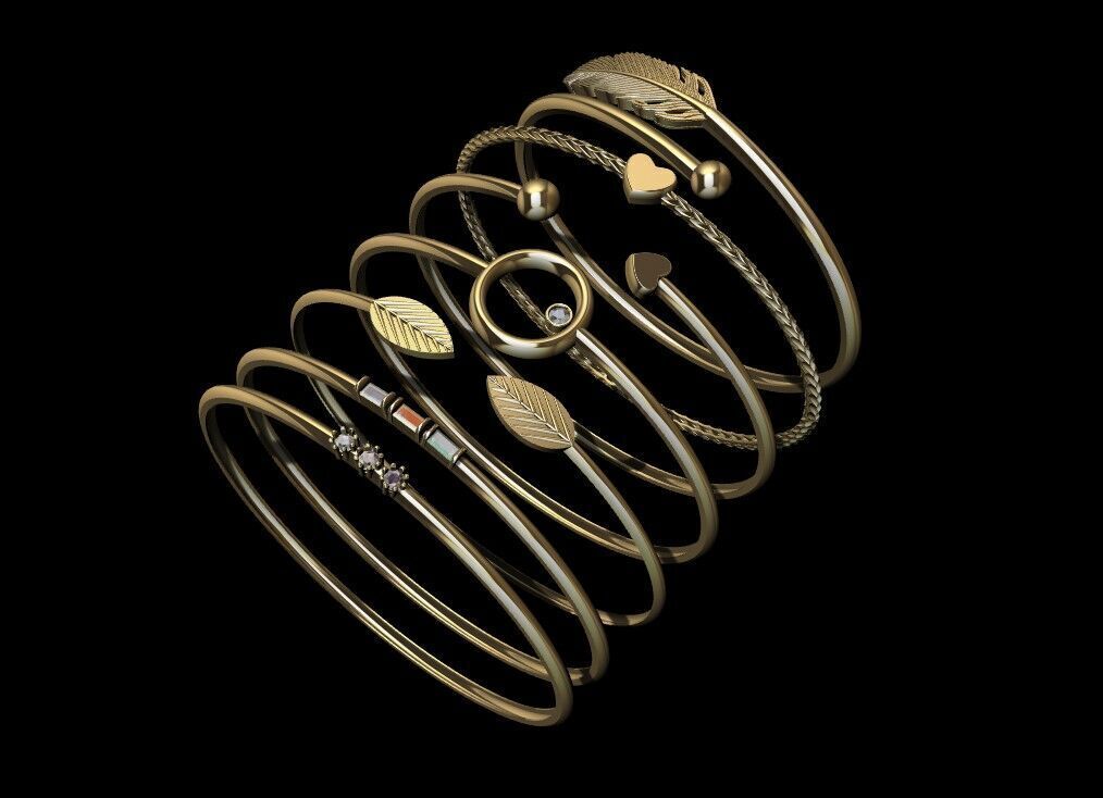 Delicate and lightweight bracelet collection 3D print model_9