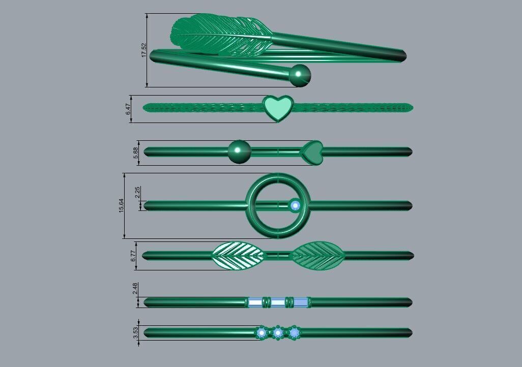 Delicate and lightweight bracelet collection 3D print model_8