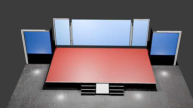 Event Stage with LEd Wall Free low-poly 3D model