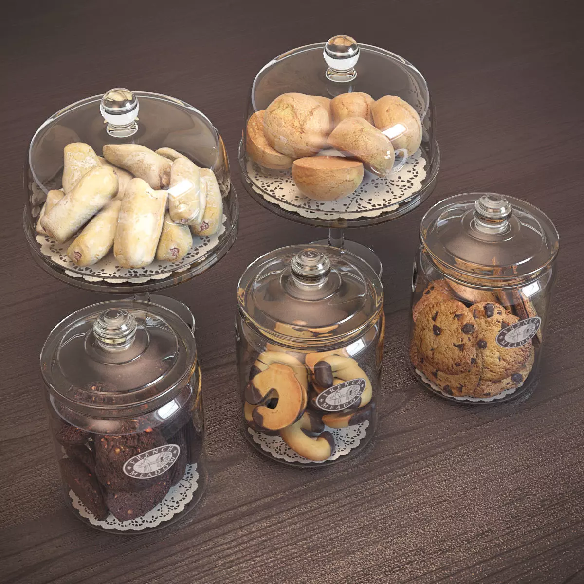 Cookies in Glass Jars 3D model