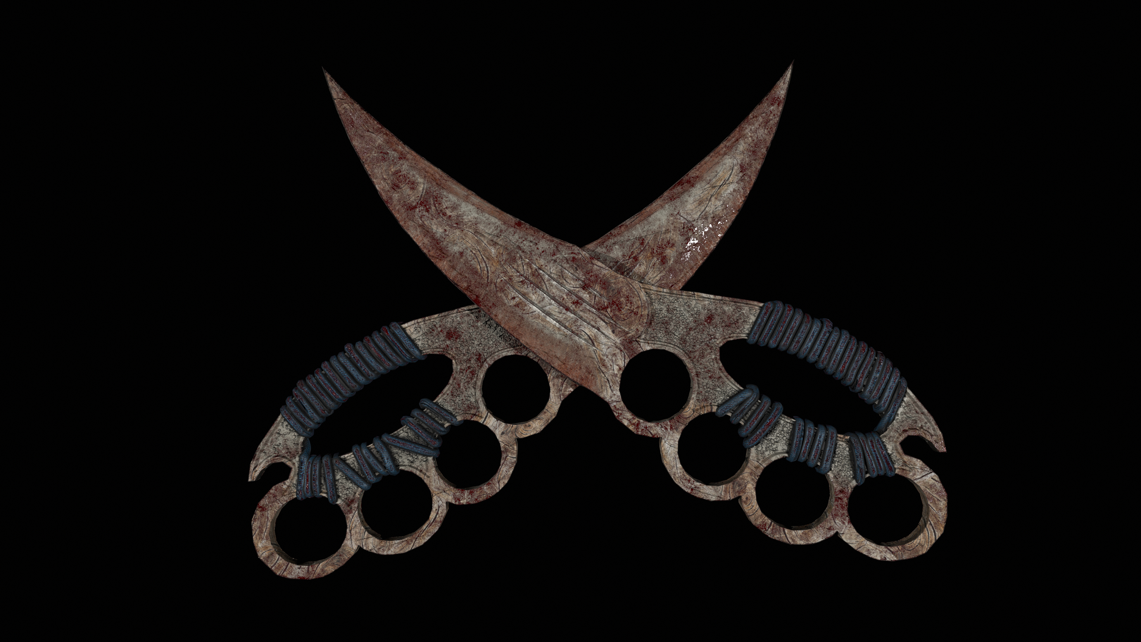 wooden knife  Low-poly 3D model_2