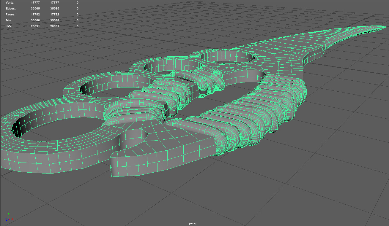 wooden knife  Low-poly 3D model_6