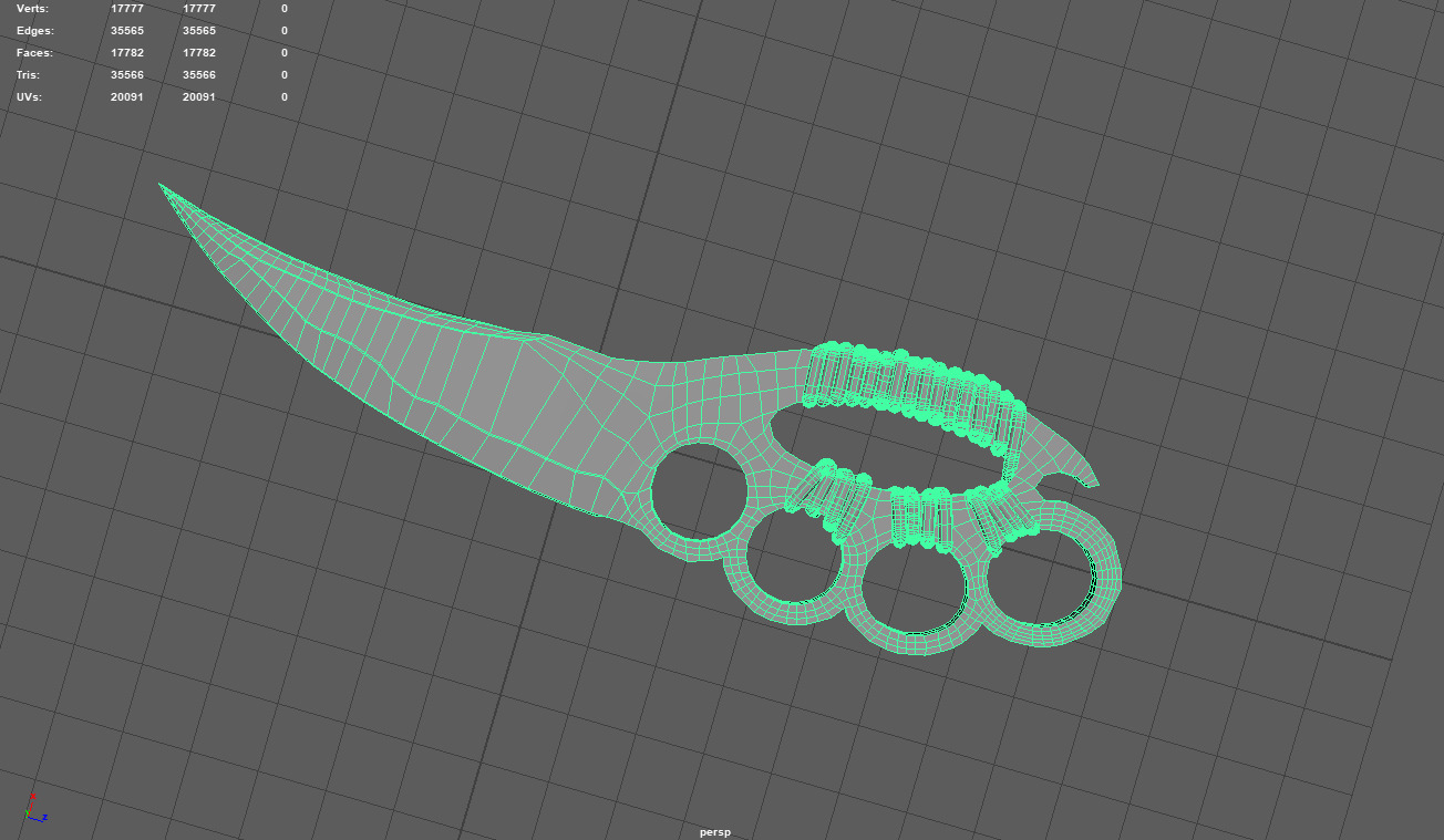 wooden knife  Low-poly 3D model_7