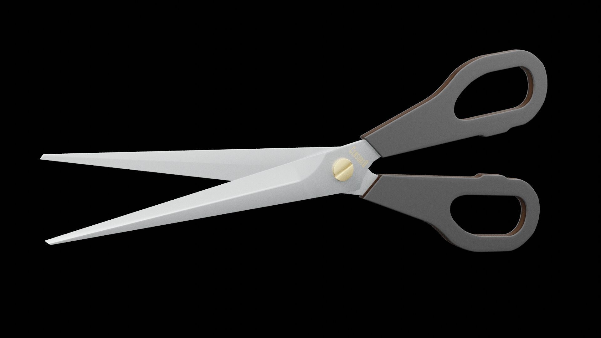 Scissors Open Low-poly 3D model_5