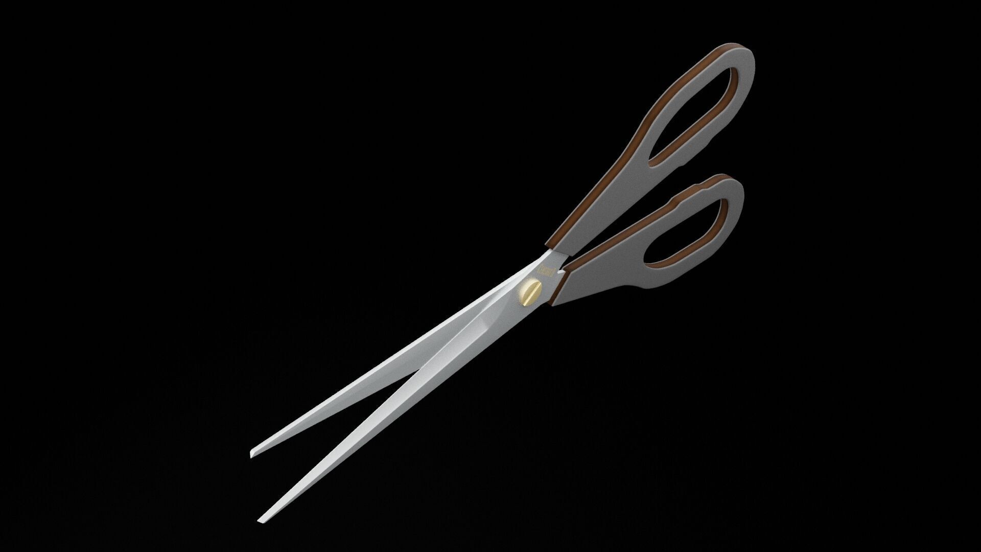 Scissors Open Low-poly 3D model_1