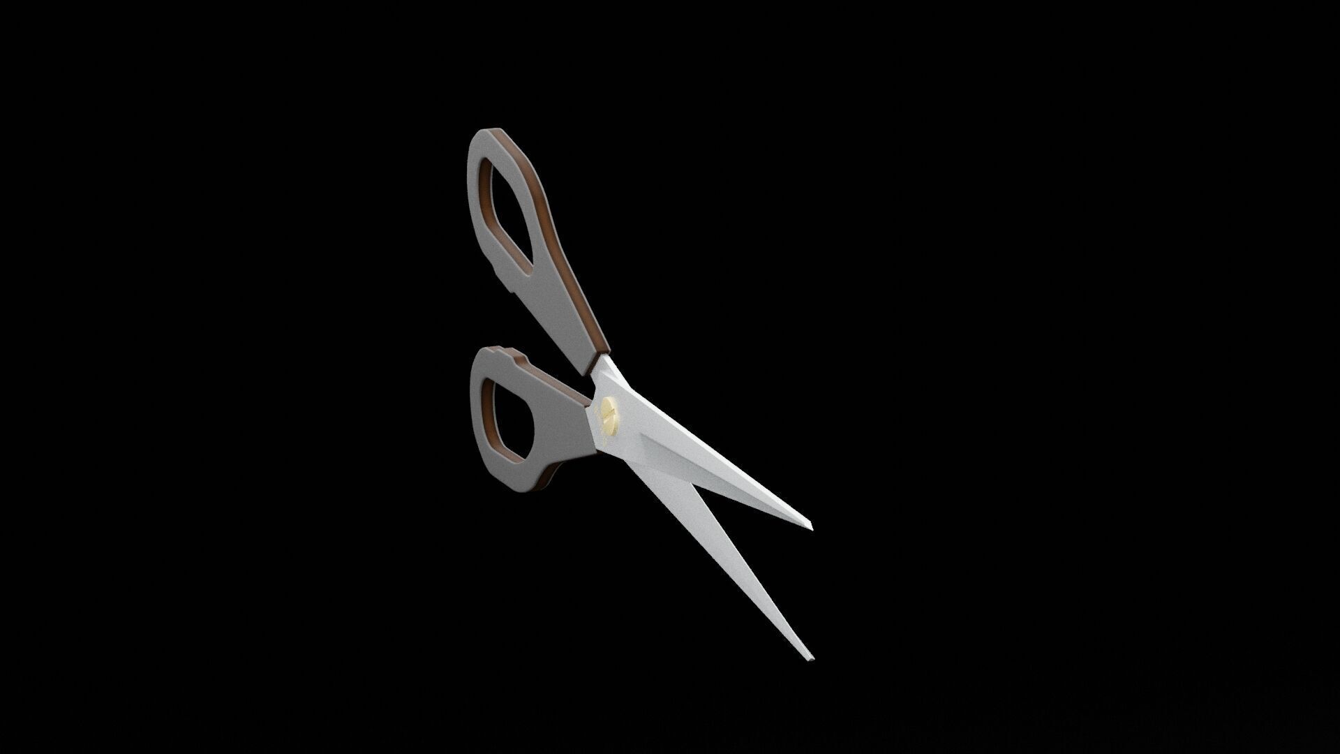 Scissors Open Low-poly 3D model_3