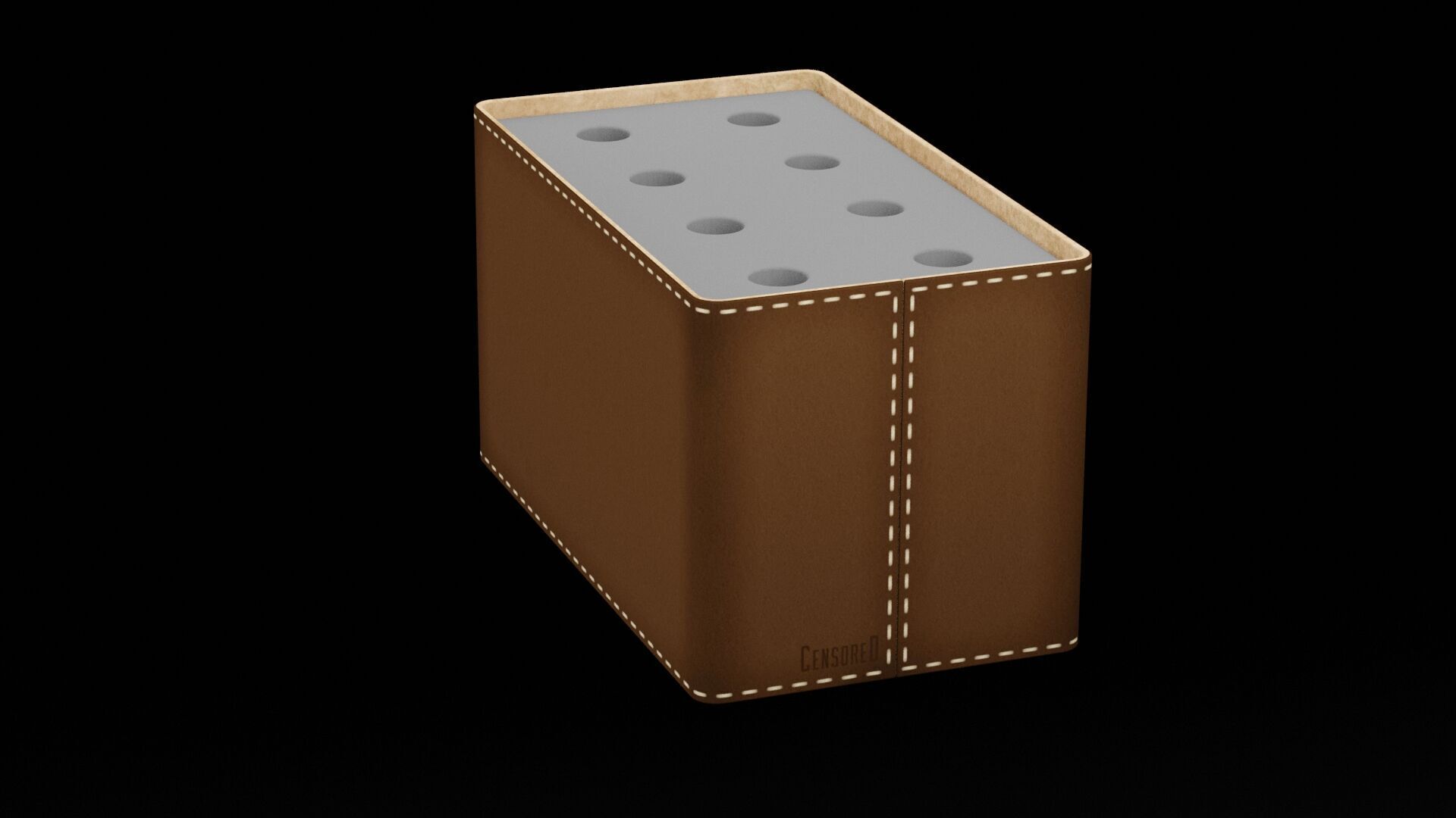 Pen Stand Empty Low-poly 3D model_4