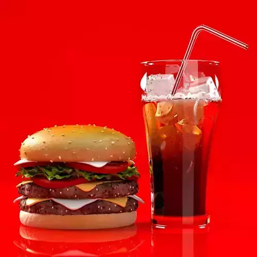 BURGER with SOFT DINKS 3D model