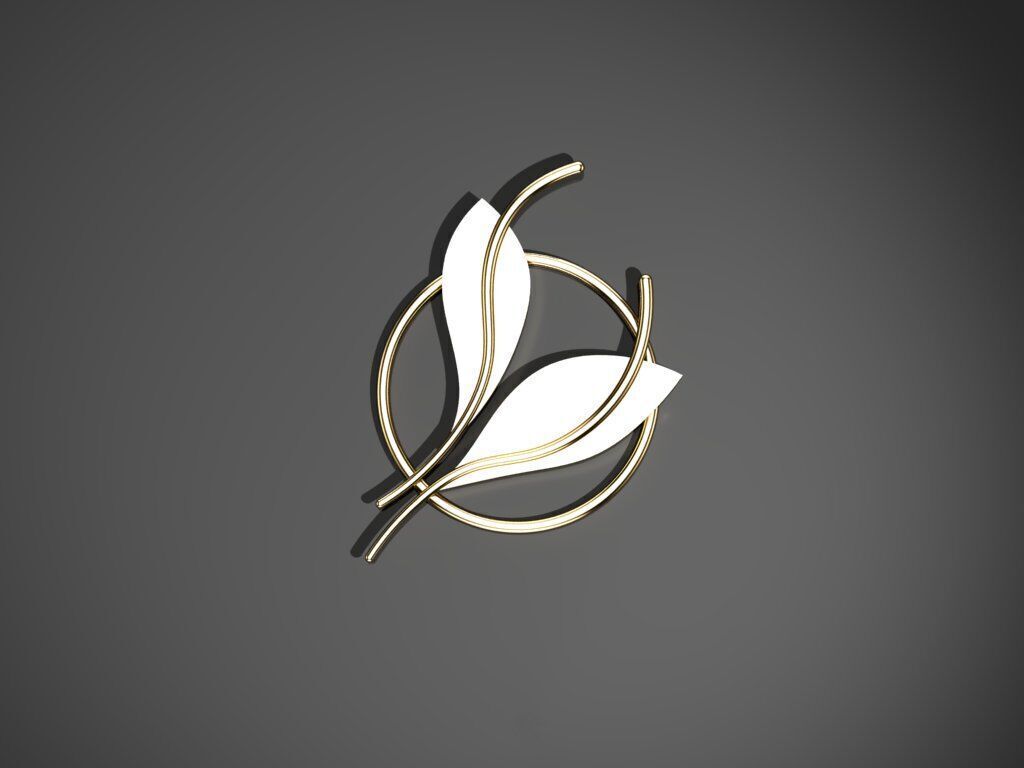 Leaf Brooch 3D print model_2