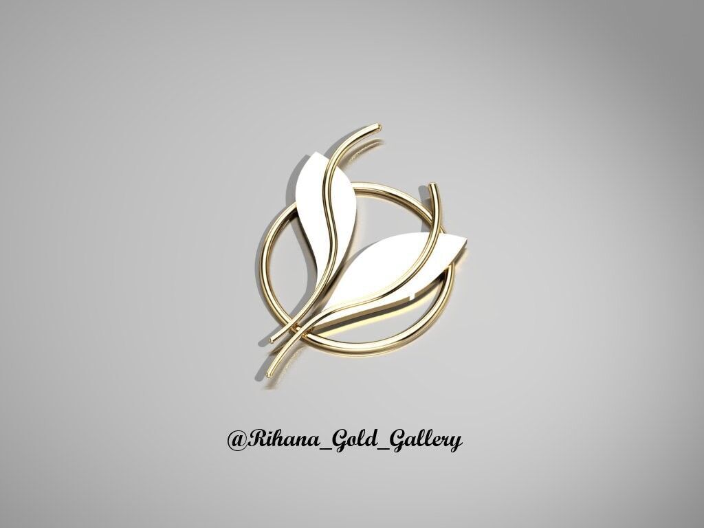 Leaf Brooch 3D print model_3