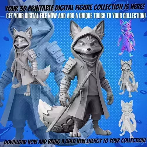 Cyber Samurai Fox 3D print model