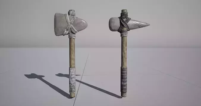 Stone Hatchet and Pickaxe gameready tools